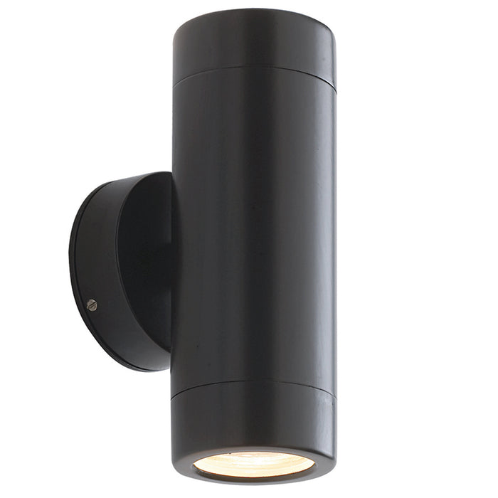 2 PACK Up & Down Twin Outdoor Wall Light - 2 x 7W LED GU10 - Satin Black