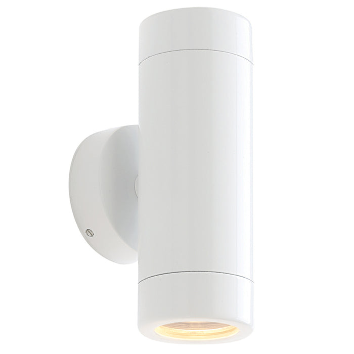 Up & Down Twin Outdoor IP65 Wall Light - 2 x 7W LED GU10 - Gloss White