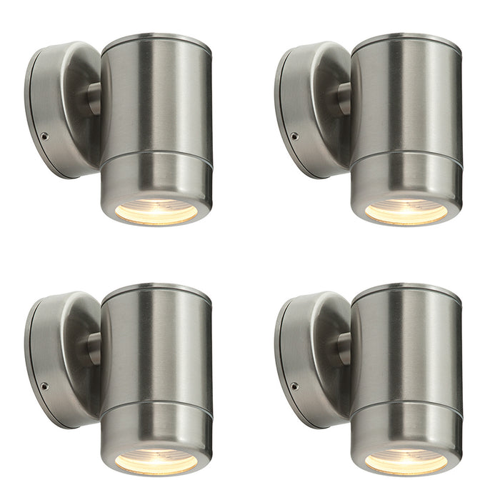 4 PACK Outdoor IP65 Wall Downlight - Dimmable 7W LED GU10 - Stainless Steel
