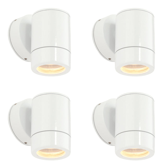 4 PACK Outdoor IP65 Wall Downlight - Dimmable 7W LED GU10 - Gloss White
