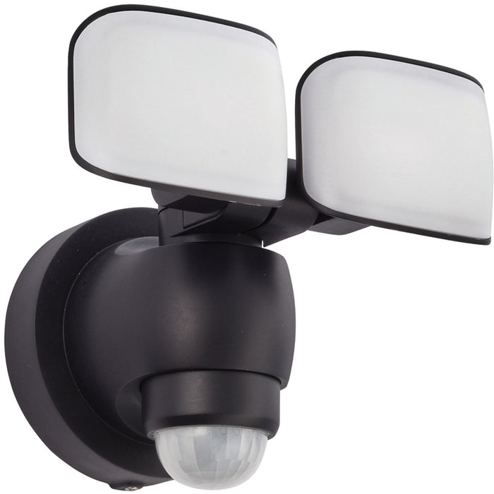 Twin Outdoor Security Spot Light - 2 x 10W Daylight White LEDs - PIR Sensor