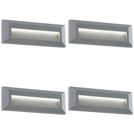 4 PACK Outdoor Pathway Guide Light - Indirect 2W Warm White LED - Gray ABS - LoopsDirect