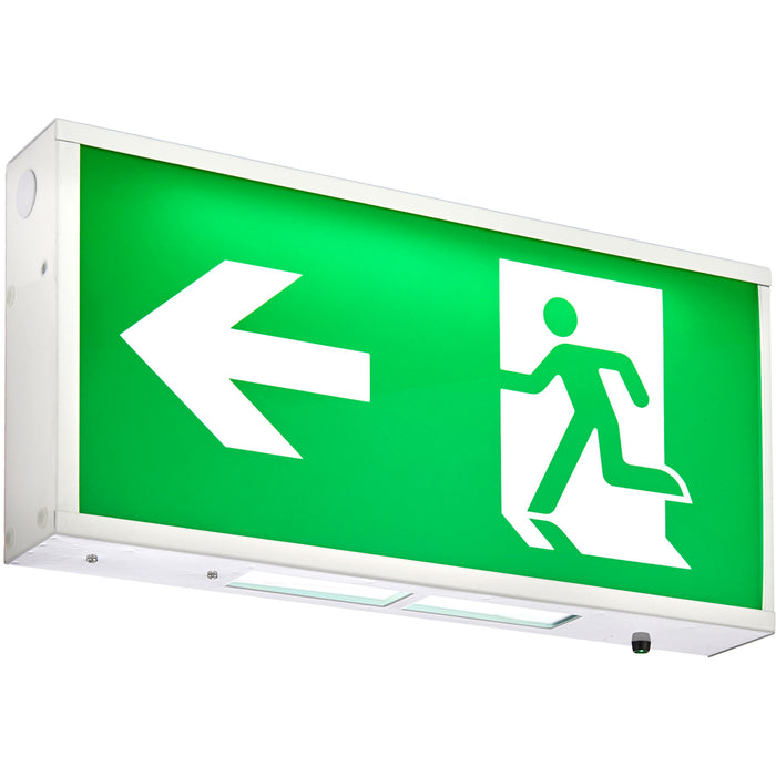 Emergency Exit Box Light Sign - 1.5W Daylight White LED - Maintained Wall Light