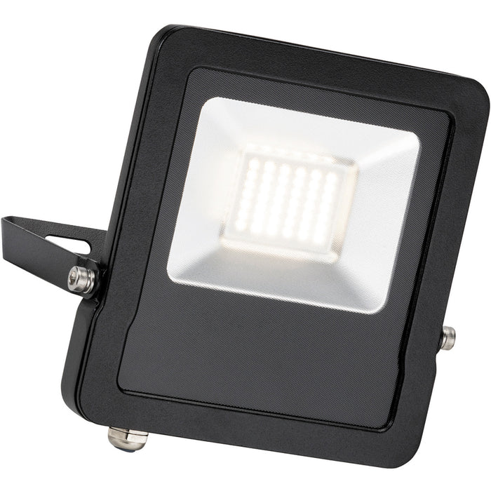 Outdoor IP65 LED Floodlight - 30W Cool White LED - 2400 Lumens - Angled Bracket