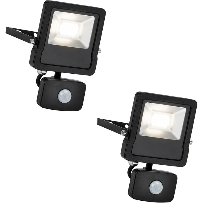 2 PACK Outdoor IP65 Automatic Floodlight - 20W Cool White LED - PIR Sensor