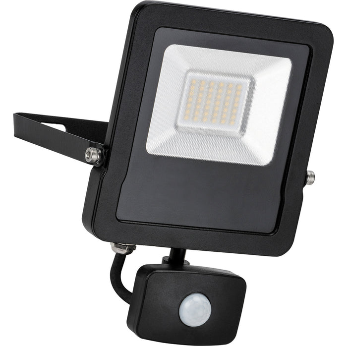 Outdoor IP65 Automatic Floodlight - 30W Cool White LED - PIR Sensor - 2400 Lumen