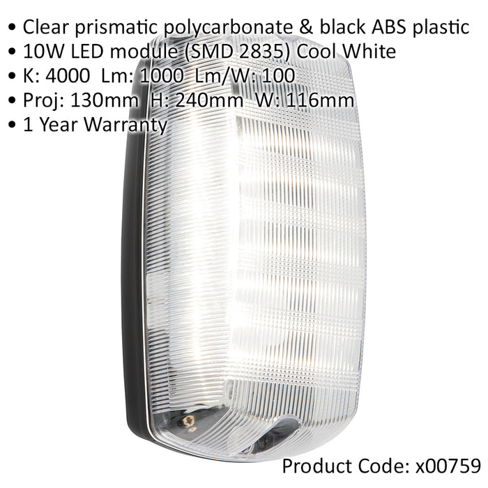 Outdoor IP65 Bulkhead Wall Light - Cool White LED - Weatherproof Conduits