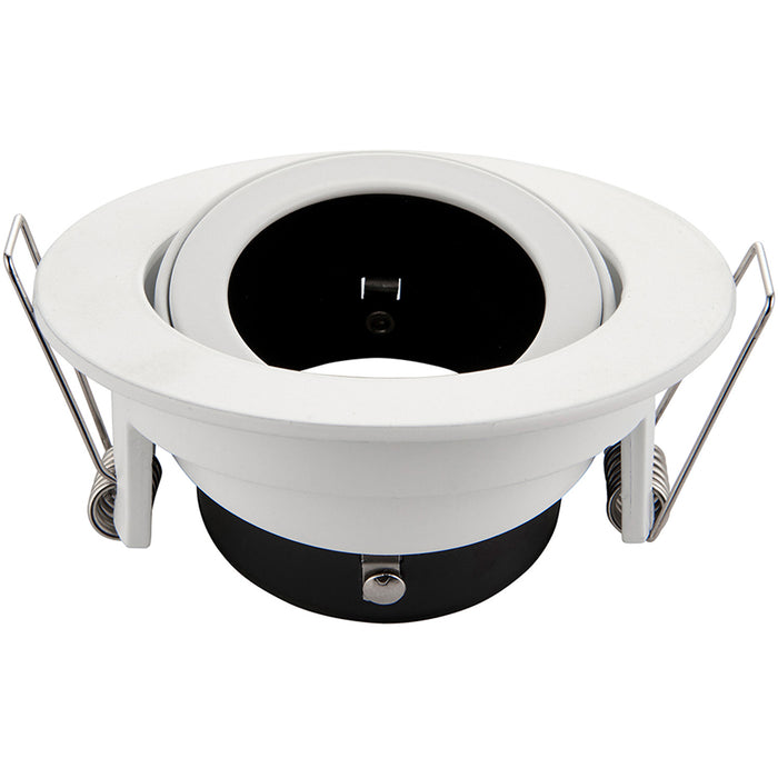 Recessed Tiltable Ceiling Downlight - 50W GU10 Reflector LED - Matt White - LoopsDirect