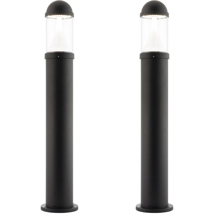 2 PACK Outdoor Bollard Post Light - 20W CCT LED Module - Textured Black Finish