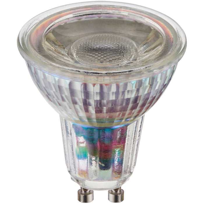 5.5W GU10 LED Bulb - Cool White - Dimmable Light Bulb - Clear Glass LED Lamp