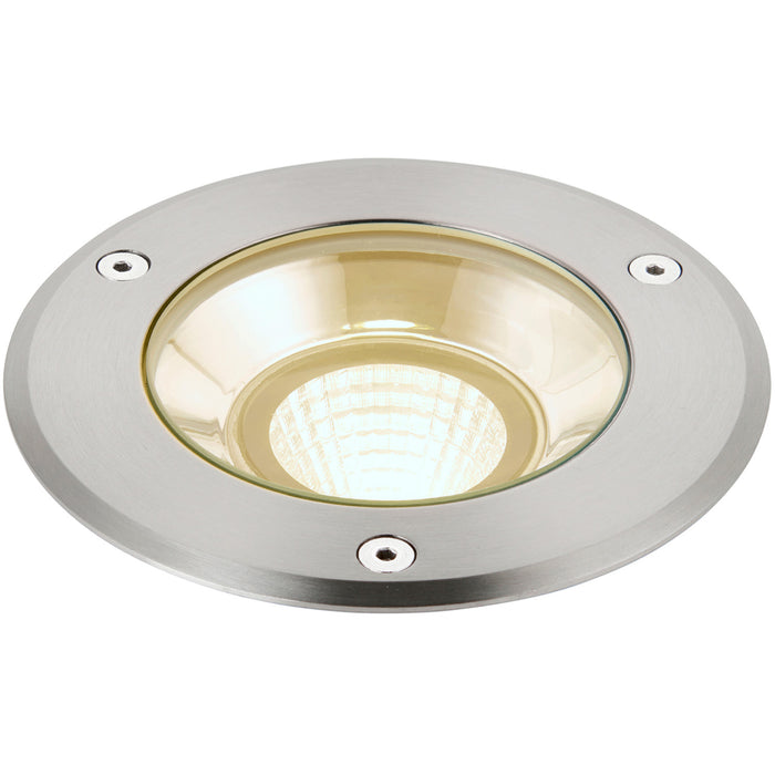 Stainless Steel Drive Over IP67 Ground Light - 13W Warm White LED - Tilting Head
