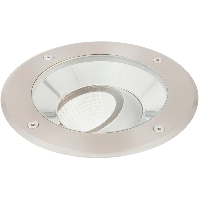 Stainless Steel Drive Over IP67 Ground Light - 16.5W Cool White Tilting Head LED