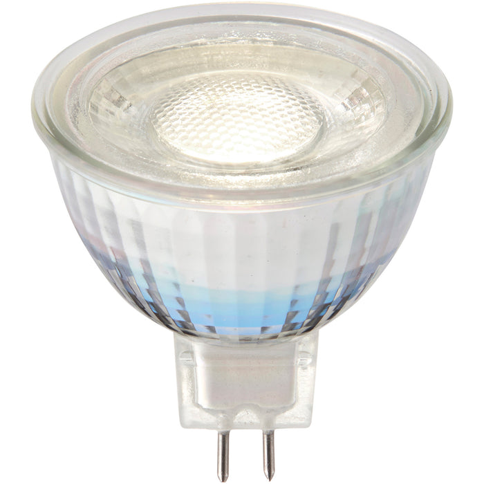 7W MR16 LED GU5.3 Bulb - 4000k Cool White Temperature - Clear Glass LED Lamp