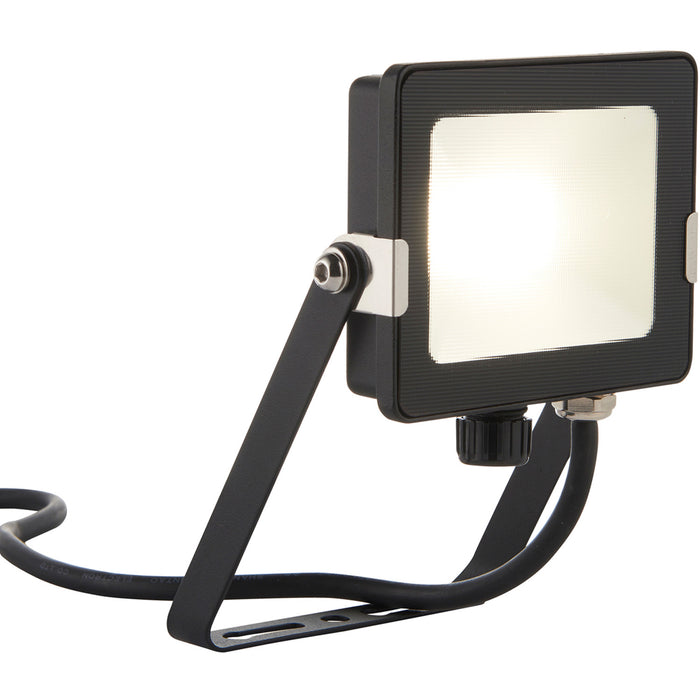 Outdoor IP65 Waterproof Floodlight - 20W Cool White LED - Matt Black Aluminium