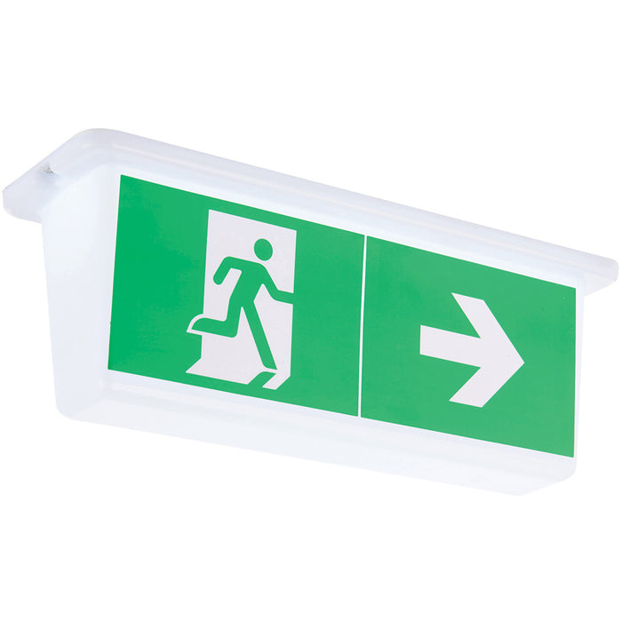 Ceiling Mounted Wedge Sign for x01094 & x01342 Emergency Exit Light Fitting