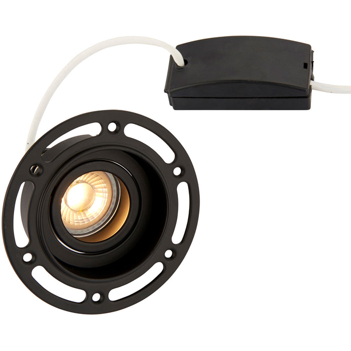 2 PACK Trimless Plaster-In Downlight - 50W GU10 Reflector LED - Matt Black