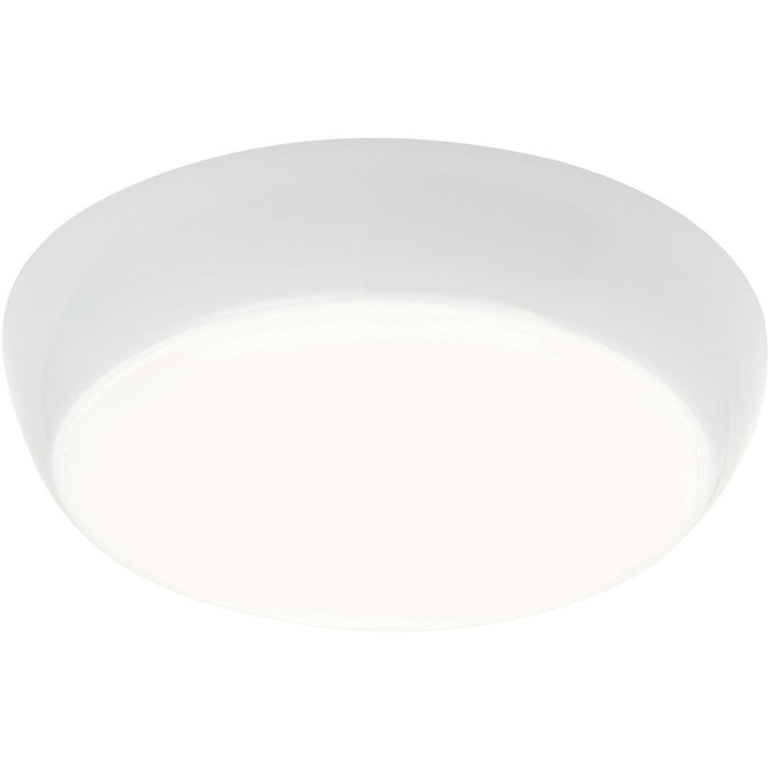 Round IP65 Bulkhead Light - 16W Cool White LED - Microwave Sensor - White