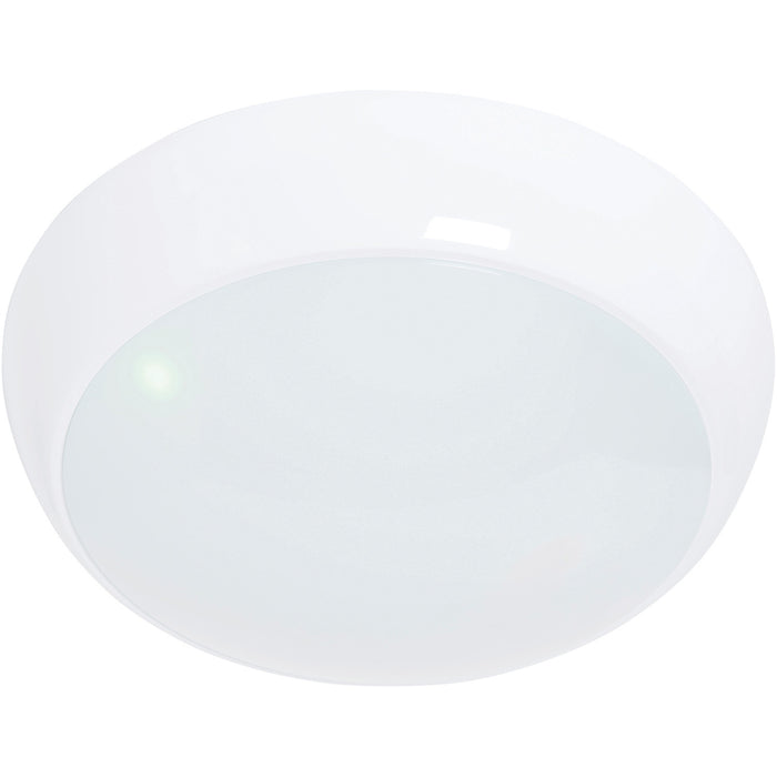 Round IP65 Bulkhead Light - 16W + 2W Cool White LEDs - Emergency Sensor - White