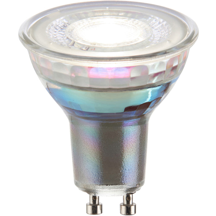 6.7W SMD GU10 LED Bulb - 4000k Cool White - 60 Degree Beam - Clear Glass Lamp - LoopsDirect