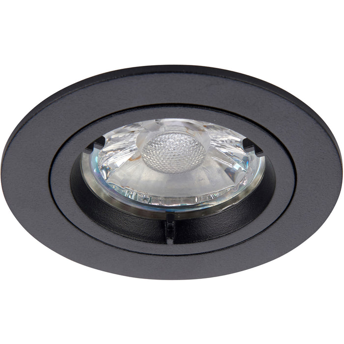 2 PACK Recessed Fixed Ceiling Downlight - 50W GU10 Reflector - Matt Black
