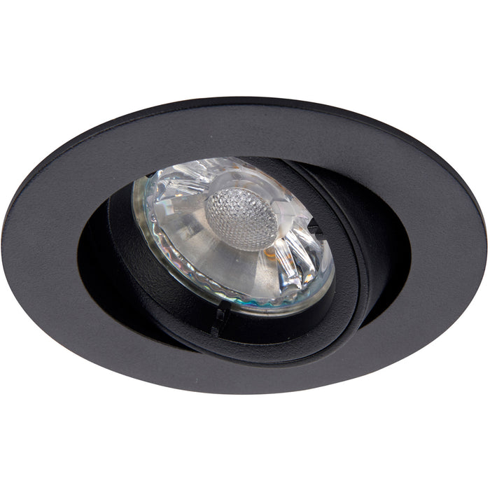 2 PACK Directional Tilting Ceiling Downlight - 50W GU10 Reflector - Matt Black
