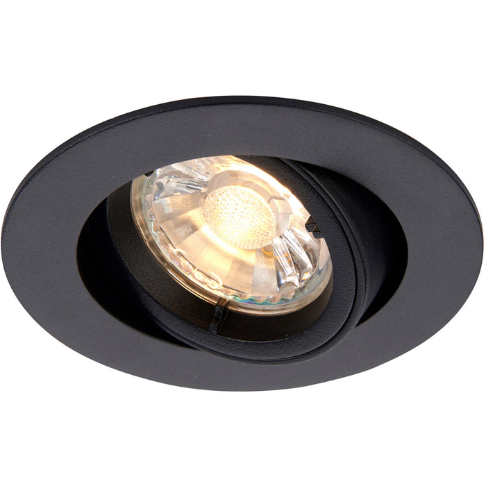 4 PACK Directional Tilting Ceiling Downlight - 50W GU10 Reflector - Matt Black