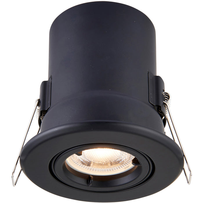 2 PACK Tiltable Recessed Ceiling Downlight - 50W GU10 Reflector - Fire Rated - LoopsDirect