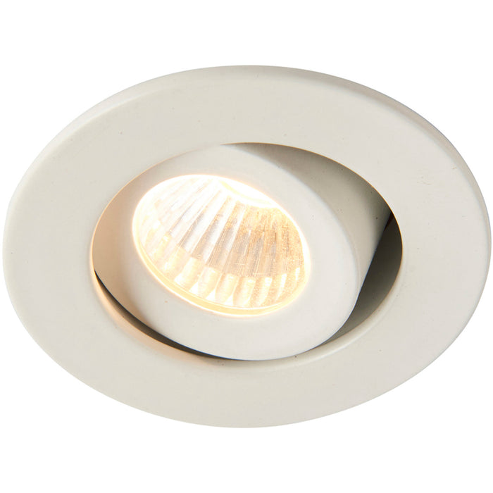 4 PACK Micro Adjustable Ceiling Downlight - 4W Warm White LED - Matt White