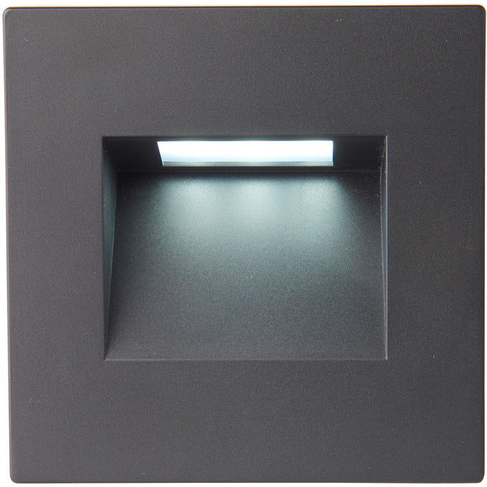 2 PACK Square Outdoor Pathway Guide Light - 1.5W Indirect CCT LED - Black Pc