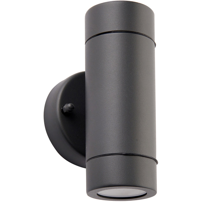 Up & Down Twin Outdoor IP44 Wall Light - 2 x 7W GU10 LED - Anthracite Grey