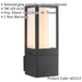 2 PACK Outdoor Box Lantern Wall Light - 7W LED GU10 - Textured Grey & Opal Pc - LoopsDirect
