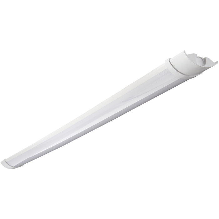 4ft IP65 Flush Batten Light - 18W Daylight White LED - Opal & Gloss White Pc