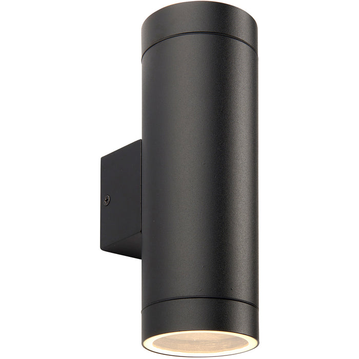 2 PACK Up & Down Twin Outdoor Wall Light - 2 x 7W GU10 LED - Textured Black