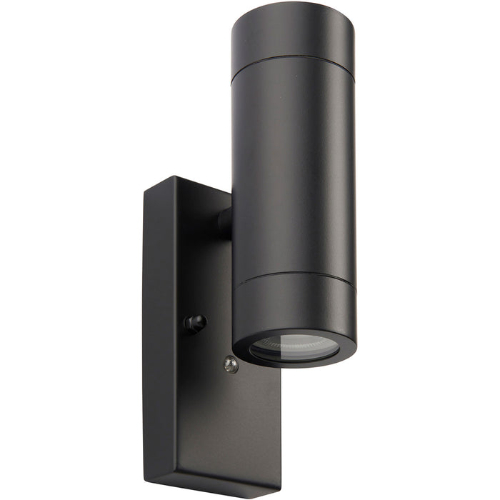 Twin Up & Down IP44 Wall Light - Photocell Sensor - 2 x 7W GU10 LED - Matt Black
