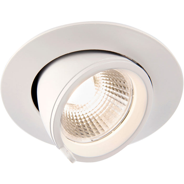 2 PACK Fully Adjustable Ceiling Downlight - 15W Warm White LED - Matt White