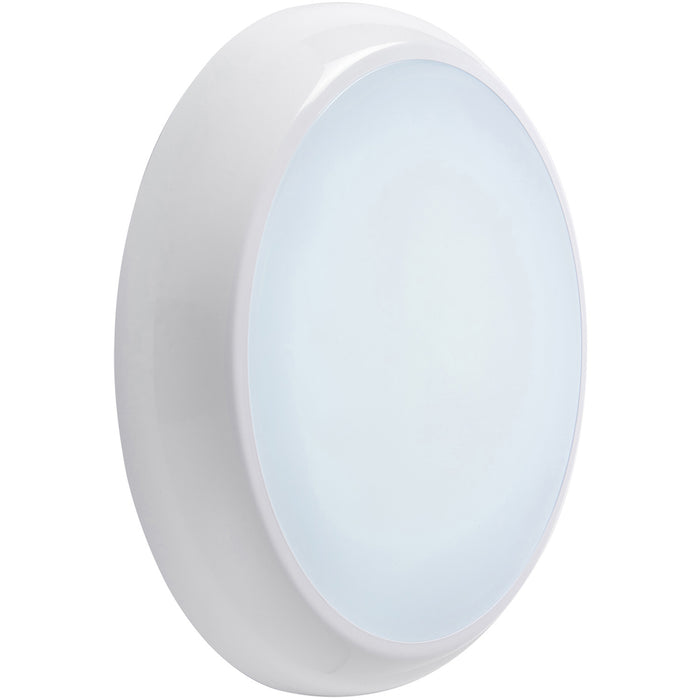 Gloss White Commercial IP65 Bulkhead Light 18W CCT LED Module - Microwave Sensor