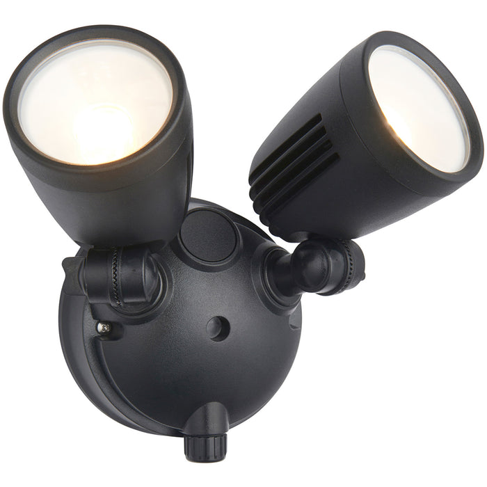 Twin Light Outdoor Adjustable Spot Light - 2 x 10W CCT LED Module - Matt Black