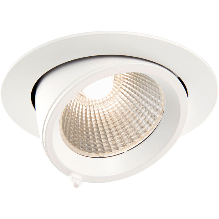2 PACK Fully Adjustable Ceiling Downlight - 30W Warm White LED - Matt White