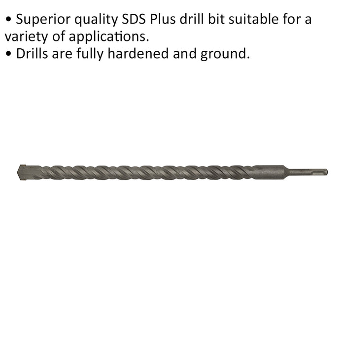 23 x 450mm SDS Plus Drill Bit - Fully Hardened & Ground - Smooth Drilling Loops