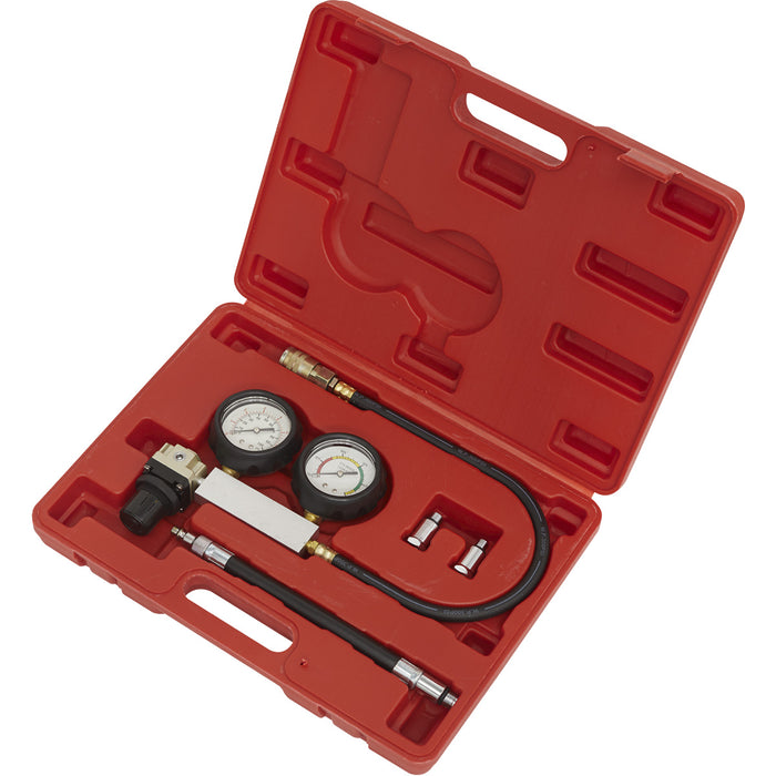 Petrol Engine Cylinder Leakage Tester - Twin Gauge Manifold - Engine Diagnosis Loops